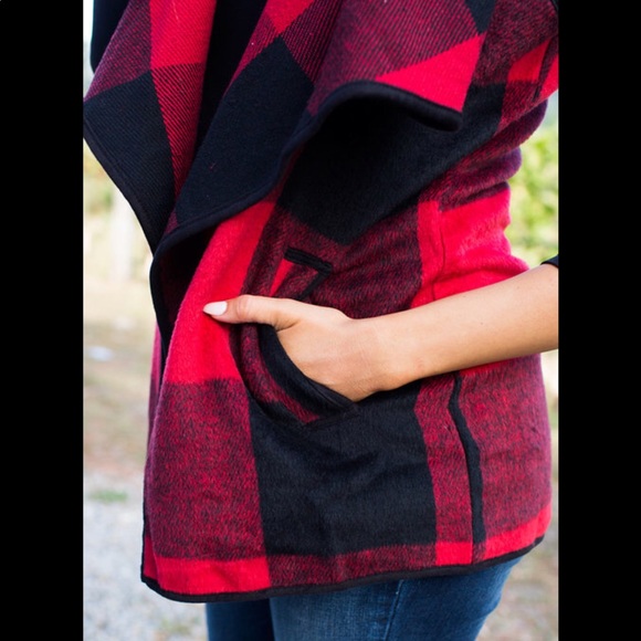 CHASITY ♦️ BUFFALO PLAID VEST S M L XL XXL - Picture 3 of 4
